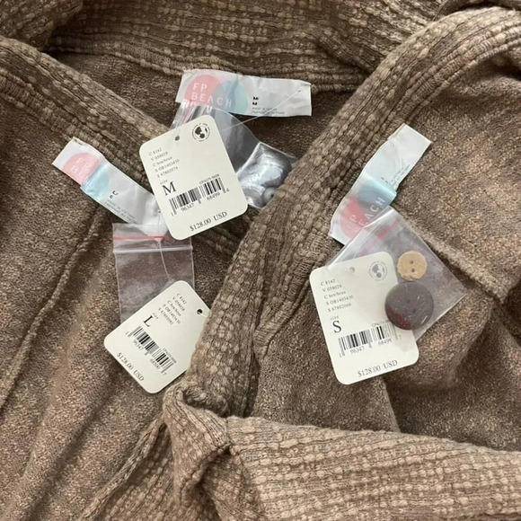 Free People Beach Reign Textured Knit Blazer in Brown *Multiple Sizes Available* - Picture 3 of 7